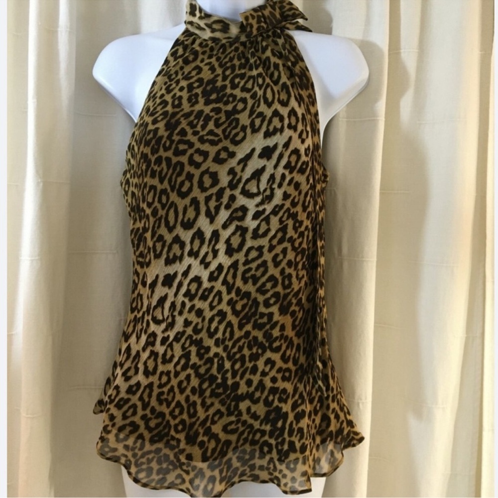 Leopard Print Halter Top Petite XS
